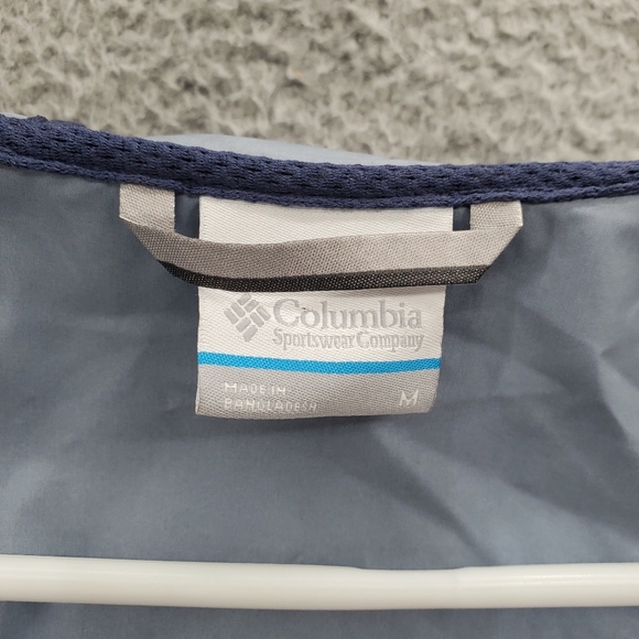 Columbia Packable Windbreaker Jacket Womens Medium Blue Rain Zip Up Hood - Picture 2 of 10